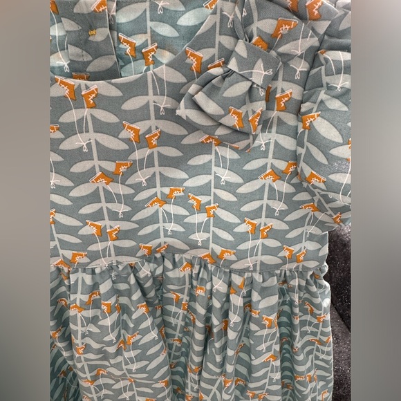 NWOT Little Moony 3-4Y Cotton Dress with Tulip Sleeves and Bow - Picture 5 of 13